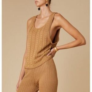 Savannah Morrow Casey Top Oversized Sweater Knit Tank in Almond Size Medium NWT
